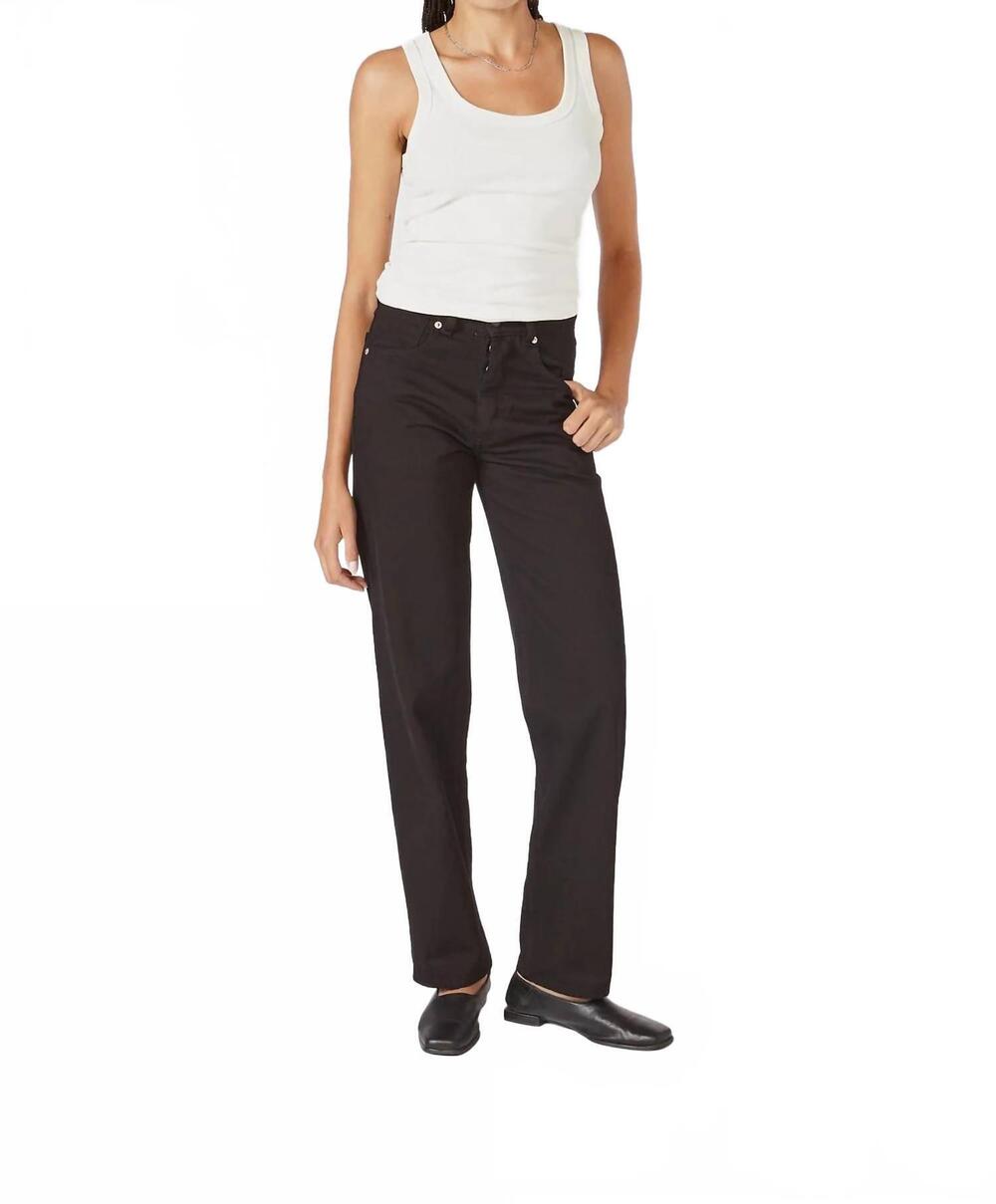 NEW DECADE STUDIO quinn straight leg jeans in black rinse